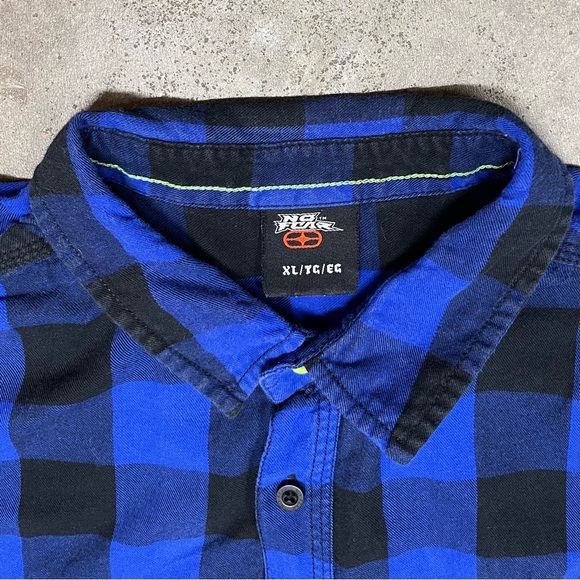 Vintage No Fear Embroidered Button Up Flannel Y2K - Picture 5 of 11